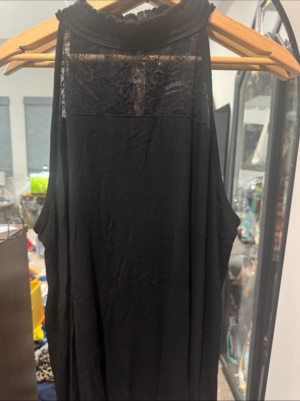 torrid Black Lace Yoke High Neck Camisole